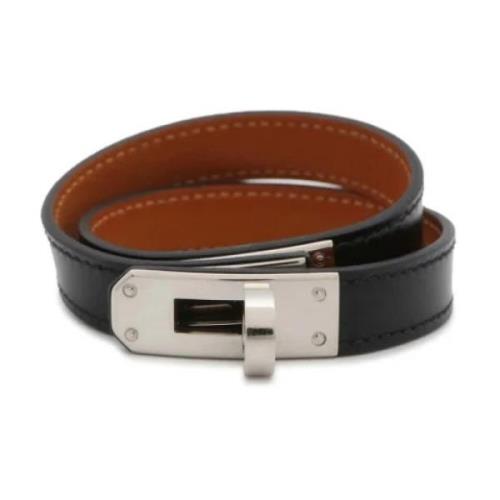 Pre-owned Leather bracelets Hermès Vintage , Black , Dames