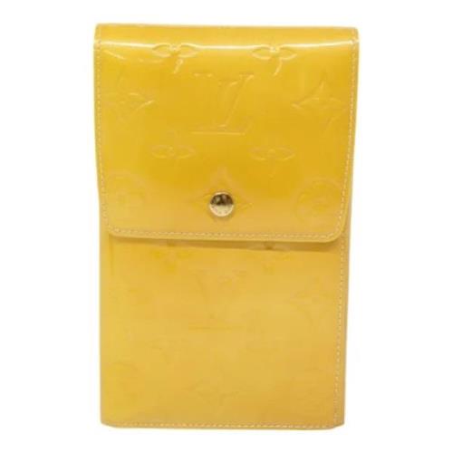 Pre-owned Leather wallets Louis Vuitton Vintage , Yellow , Dames