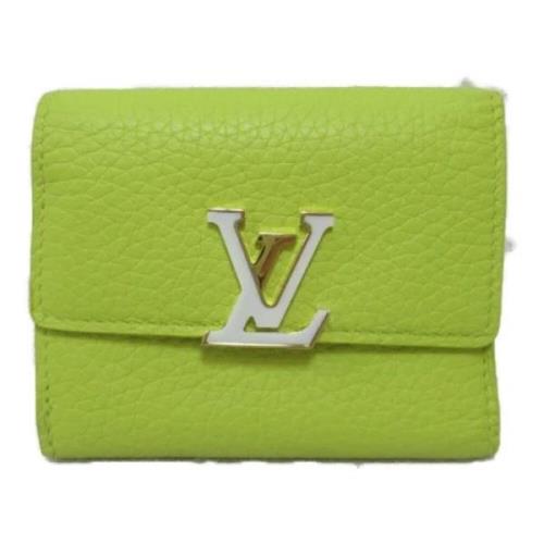 Pre-owned Leather wallets Louis Vuitton Vintage , Green , Dames