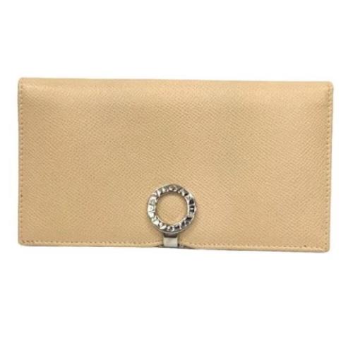 Pre-owned Leather wallets Bvlgari Vintage , Beige , Dames