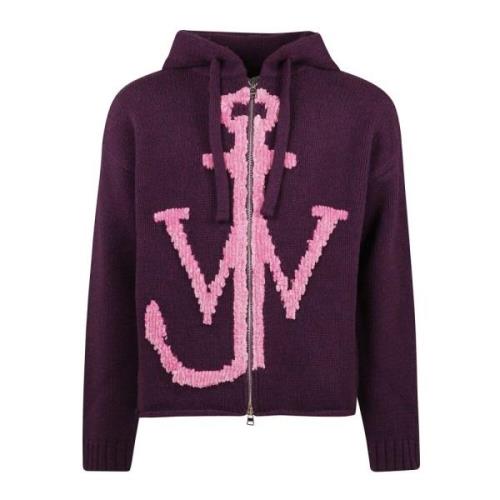 Anker Hoodie Met Rits JW Anderson , Purple , Heren