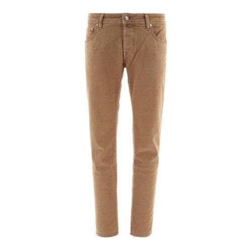 Geborduurde Slim-Fit Jeans Jacob Cohën , Brown , Heren