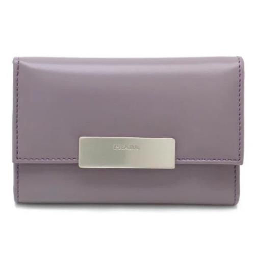 Pre-owned Leather wallets Prada Vintage , Purple , Dames