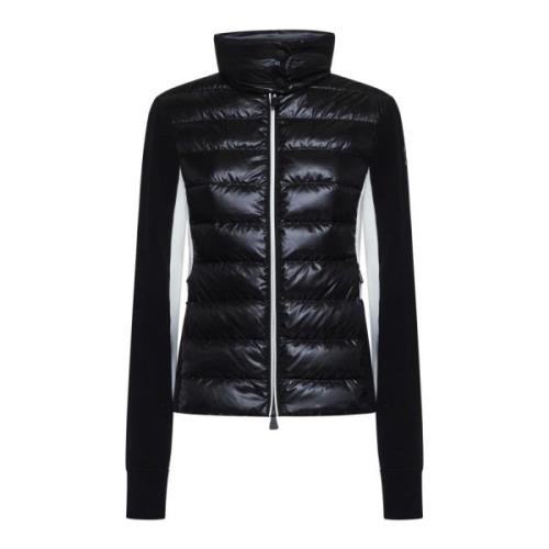 Gewatteerde Zwarte Trui met Trainingspak Moncler , Black , Dames