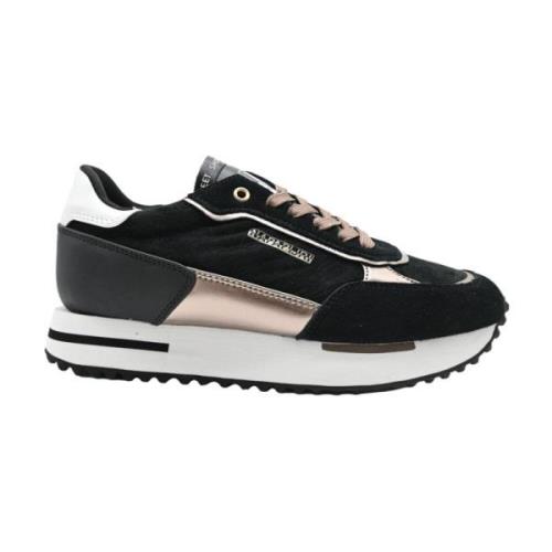 Zwarte Leren Sneakers Napapijri , Multicolor , Dames