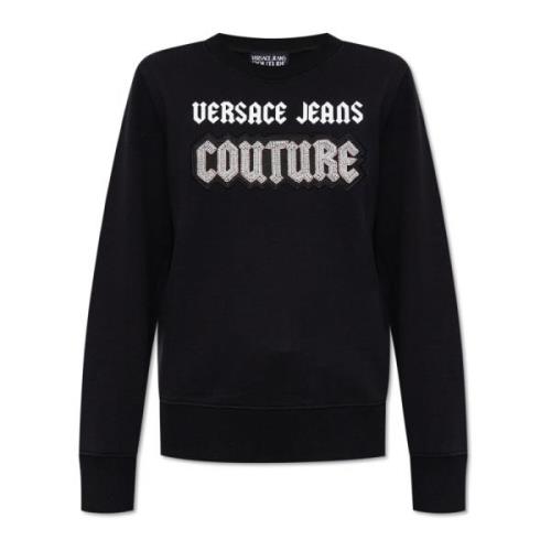 Sweatshirt met glinsterende applicaties Versace Jeans Couture , Black ...