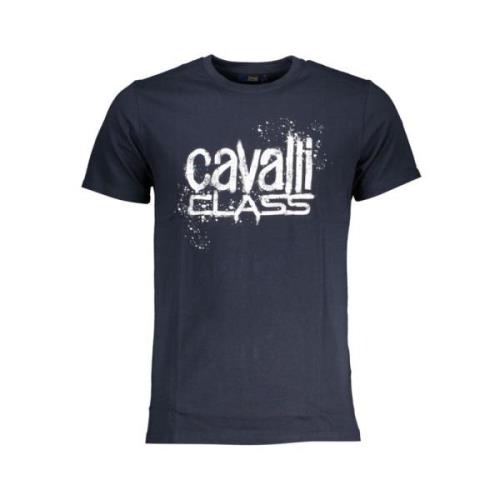 Bedrukt Logo T-shirt Cavalli Class , Blue , Heren