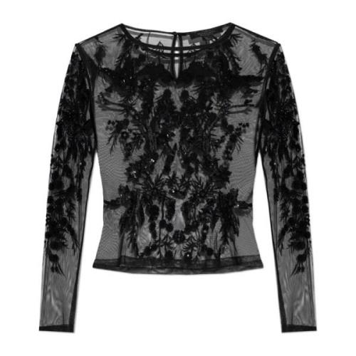 Top Greta met glinsterende pailletten AllSaints , Black , Dames