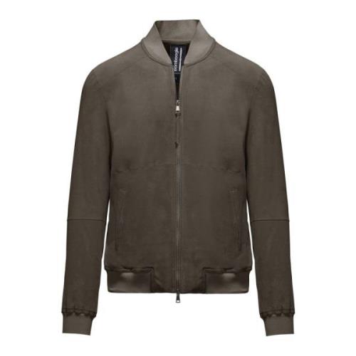 Suede Bomber Jacket BomBoogie , Gray , Heren