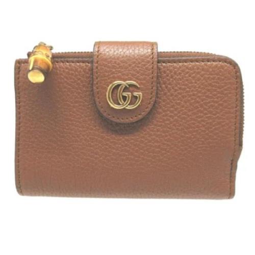 Pre-owned Leather wallets Gucci Vintage , Brown , Dames