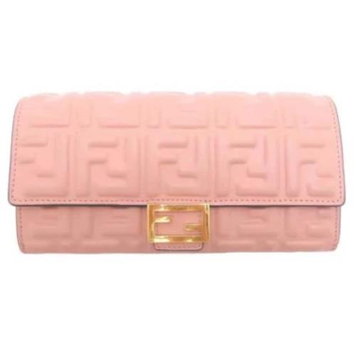 Pre-owned Leather wallets Fendi Vintage , Pink , Dames