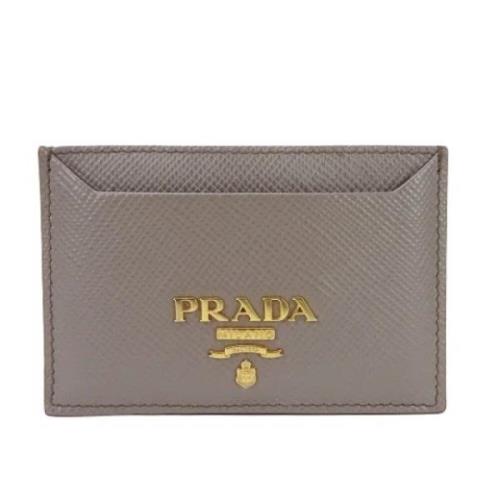 Pre-owned Leather wallets Prada Vintage , Beige , Dames