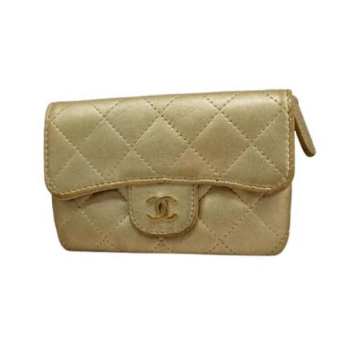 Pre-owned Leather wallets Chanel Vintage , Yellow , Dames