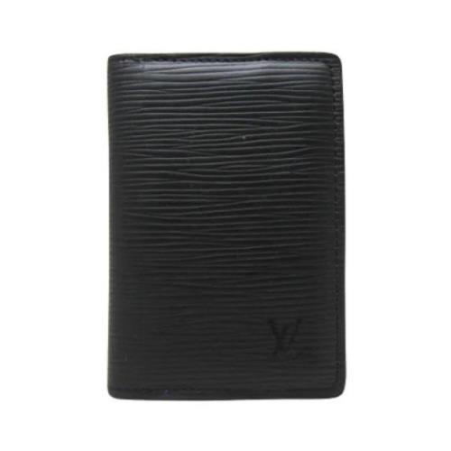 Pre-owned Leather wallets Louis Vuitton Vintage , Black , Heren