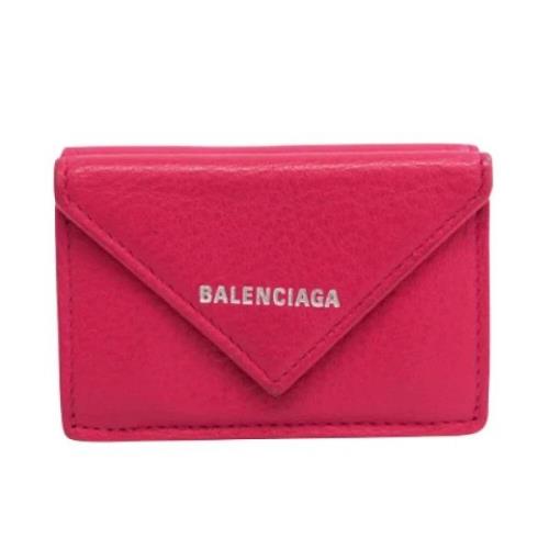 Pre-owned Leather wallets Balenciaga Vintage , Pink , Dames