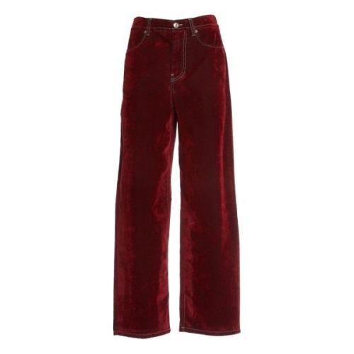 Bordeaux Fluweel Broek Aw24 Department Five , Red , Dames