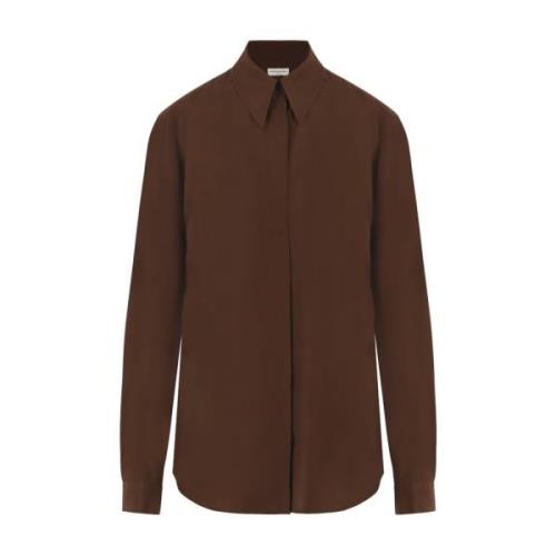 Bruine Crêpe de Chine Overhemd Dries Van Noten , Brown , Dames