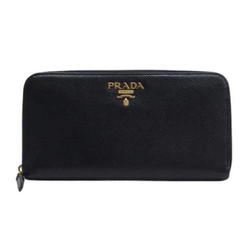 Pre-owned Leather wallets Prada Vintage , Black , Dames