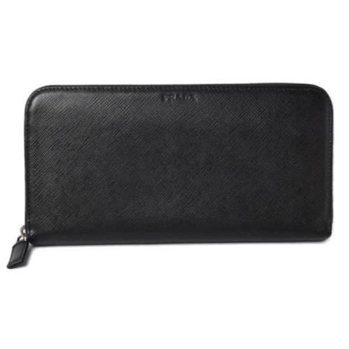 Pre-owned Leather wallets Prada Vintage , Black , Dames