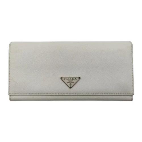 Pre-owned Leather wallets Prada Vintage , White , Dames