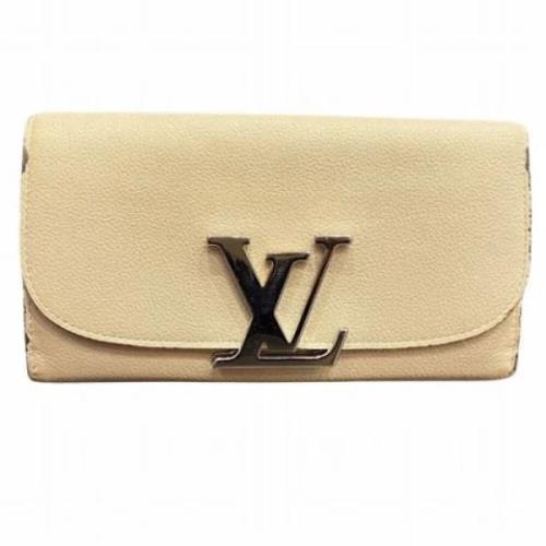 Pre-owned Leather wallets Louis Vuitton Vintage , White , Dames