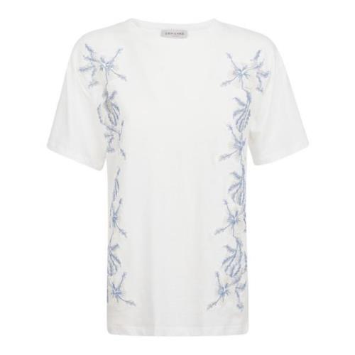 Witte katoenen T-shirts en polo's Ermanno Scervino , White , Dames