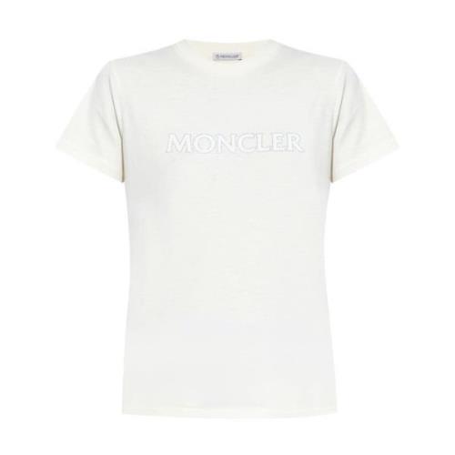 Witte T-shirt voor vrouwen Moncler , White , Dames