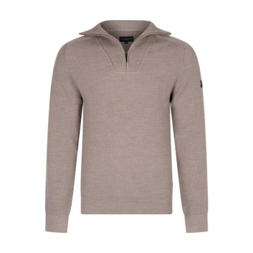 Half Zip Pullover in Corsico-stijl Cavallaro , Beige , Heren