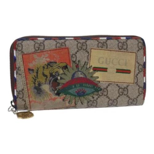 Pre-owned Canvas wallets Gucci Vintage , Beige , Dames