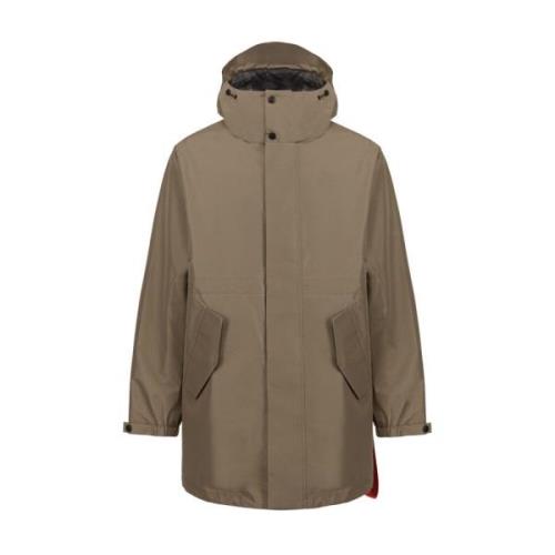 Waterdichte Parka met Verstelbare Capuchon Afterlabel , Brown , Heren