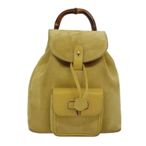 Pre-owned Suede gucci-bags Gucci Vintage , Yellow , Dames