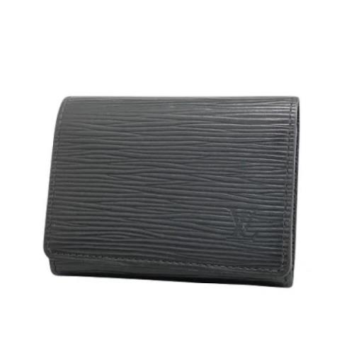 Pre-owned Leather wallets Louis Vuitton Vintage , Black , Dames