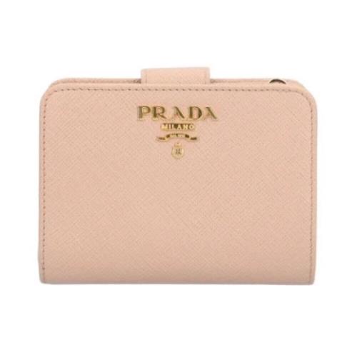 Pre-owned Leather wallets Prada Vintage , Pink , Dames