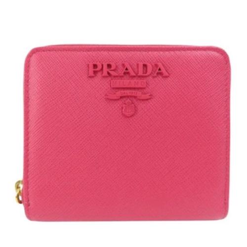 Pre-owned Leather wallets Prada Vintage , Pink , Dames