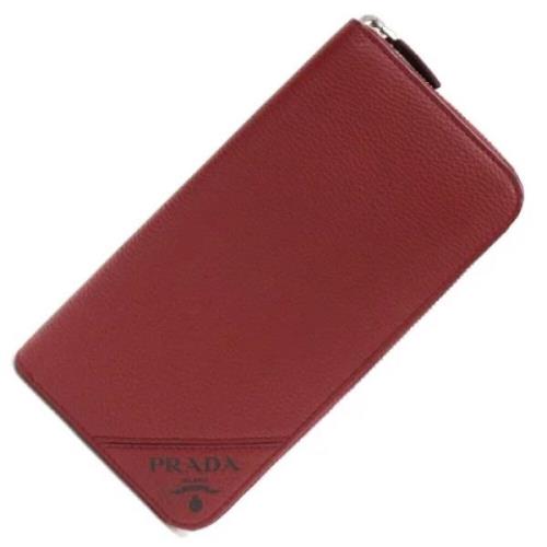 Pre-owned Leather wallets Prada Vintage , Red , Dames