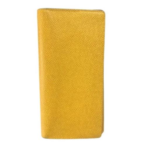 Pre-owned Leather wallets Louis Vuitton Vintage , Yellow , Dames