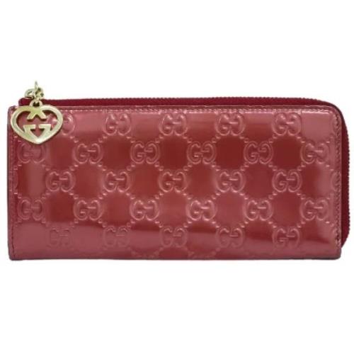 Pre-owned Leather wallets Gucci Vintage , Red , Dames