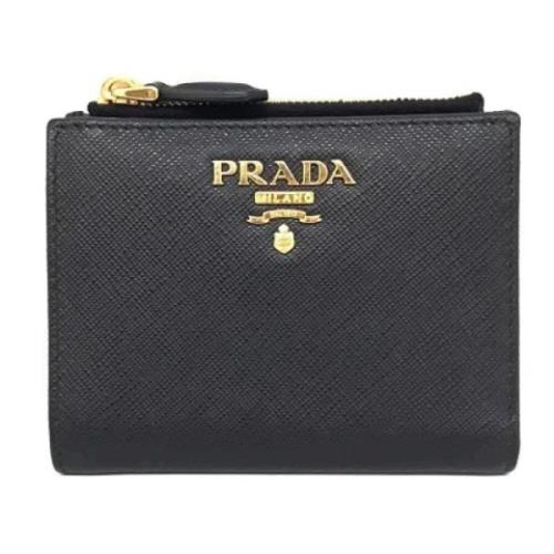 Pre-owned Leather wallets Prada Vintage , Black , Dames