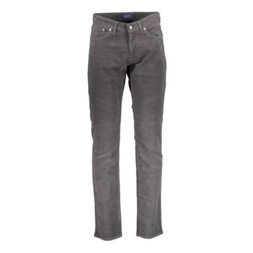 Slim Grijze Katoenen Jeans Broek Gant , Gray , Heren