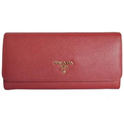 Pre-owned Leather wallets Prada Vintage , Red , Dames