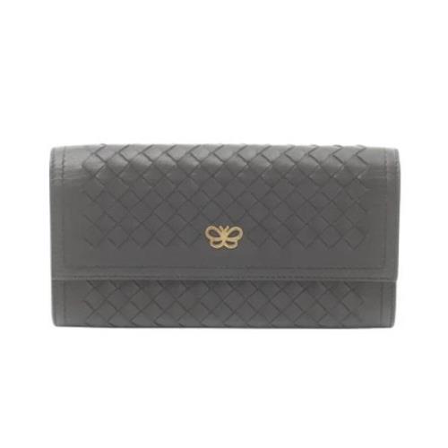 Pre-owned Leather wallets Bottega Veneta Vintage , Black , Dames