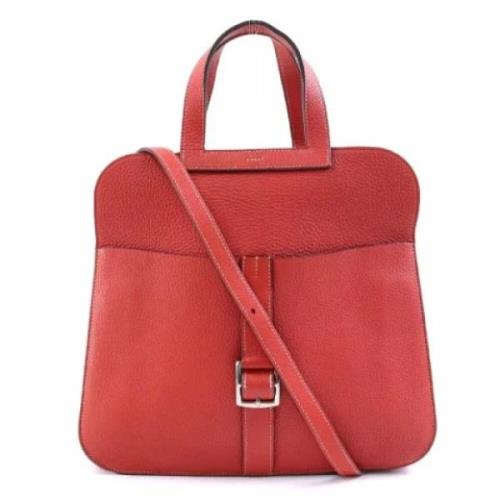 Pre-owned Leather handbags Hermès Vintage , Red , Unisex