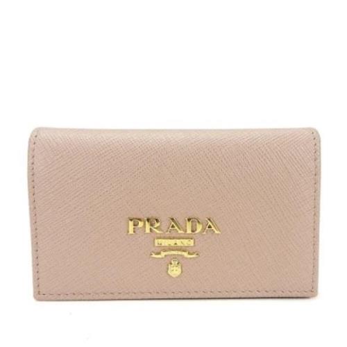 Pre-owned Leather wallets Prada Vintage , Pink , Dames