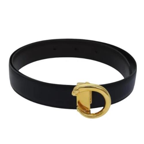 Pre-owned Leather belts Cartier Vintage , Black , Dames