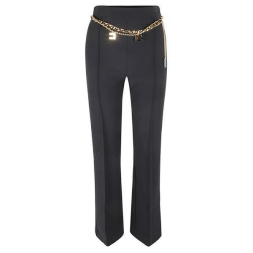 Zwarte Flared Broek Elisabetta Franchi , Black , Dames