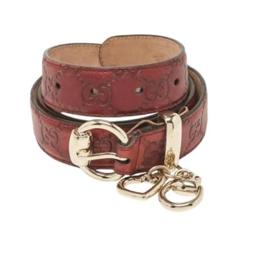 Pre-owned Leather belts Gucci Vintage , Red , Dames