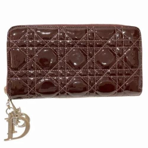 Pre-owned Leather wallets Dior Vintage , Purple , Dames