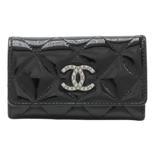 Pre-owned Leather key-holders Chanel Vintage , Black , Dames