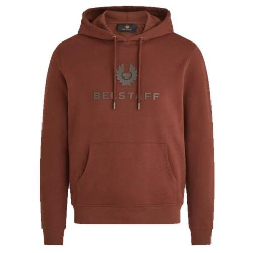 Handtekening Sweatshirt Hoodie Diep Koper Belstaff , Red , Heren