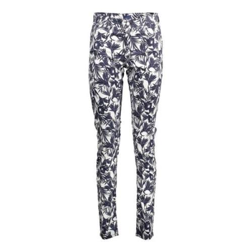 Blauwe Katoenen Slim Broek met Contrasterende Details Gant , Blue , He...